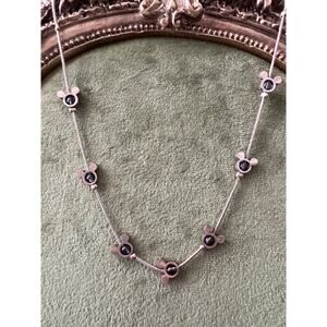 Rare Vintage Disney Mickey Mouse Necklace Silver Tone 16”